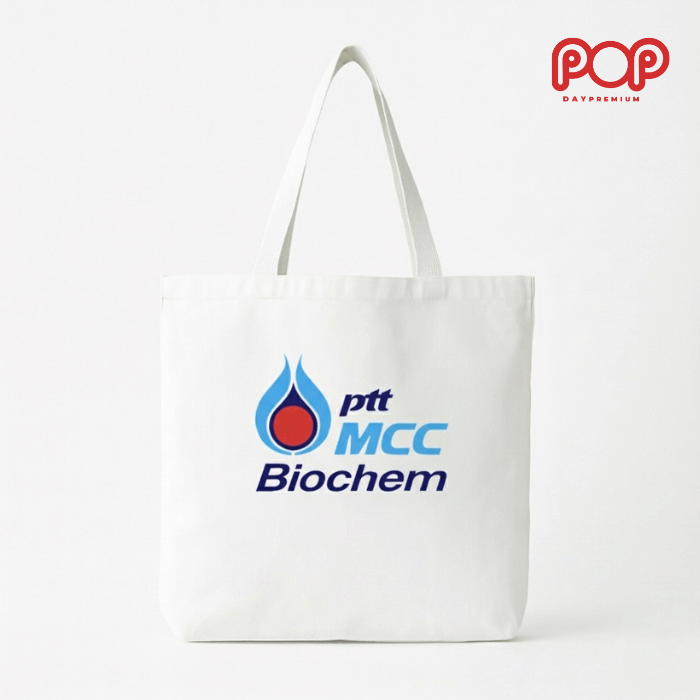 กระเป๋าผ้าดิบสกรีนโลโก้ popday premium
