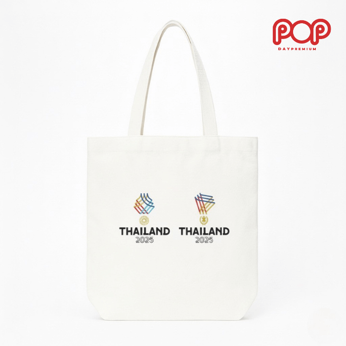 กระเป๋าผ้าดิบสกรีนโลโก้ popday premium