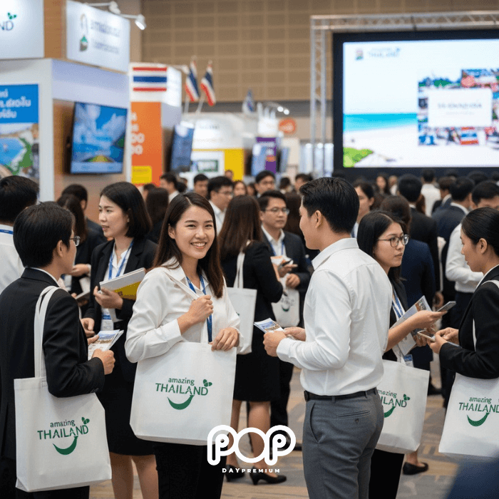 รับผลิตกระเป๋าผ้าดิบสกรีนโลโก้ popday premium