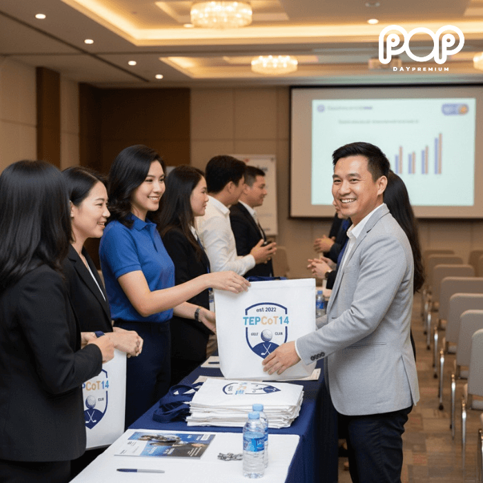 รับผลิตกระเป๋าผ้าดิบสกรีนโลโก้ popday premium