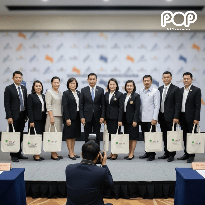 รับผลิตกระเป๋าผ้าดิบสกรีนโลโก้ popday premium